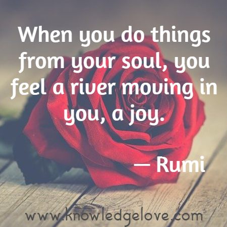 When you do things from your soul, you feel a river moving in you, a joy.